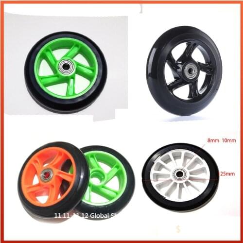 1 Pcs 5-inch PU Wheel, 125mm Wear-resistant Inflation Free Wheel for Scooter, Baby Carriage Trolley Accessories