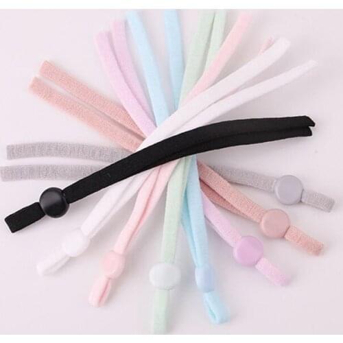 100Pcs Flat Mask Elastic Band Rubber Rope Ear Hanging Rope Adjustable DIY soft black sewing mask handicraft accessories