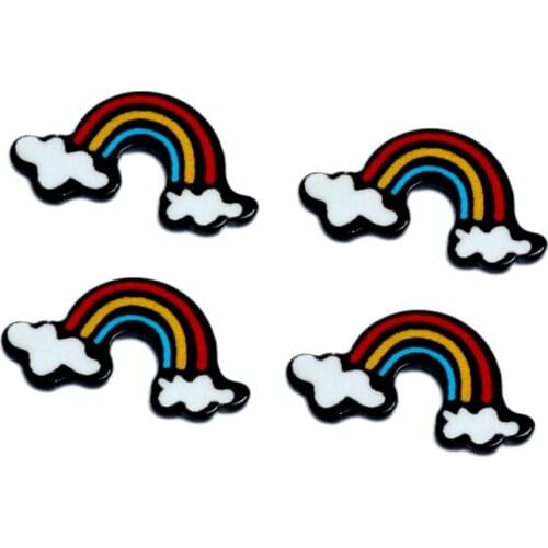 30Pcs Acrylic Clouds Rainbow Decoration Crafts Cabochon Flatback Embellishments For Scrapbooking Kawaii DIY Accessories