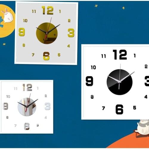 3D Digital Acrylic Mirror Wall Clock Creative Living Room Wall Clock Sofa Wall Decoration Wall Clock