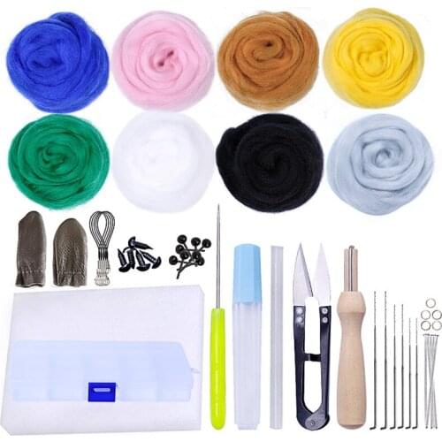 50 Pcs/Set Wool Felt Poke Tool Felt Ball Tool Poke Needle Handmade DIY Material Kit Sewing Accessories