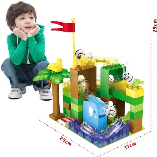 54PCS Marble Race Run Ball Track Building Blocks Funnel Slide Plastic Assembled Toys for Kids Compatible Bricks