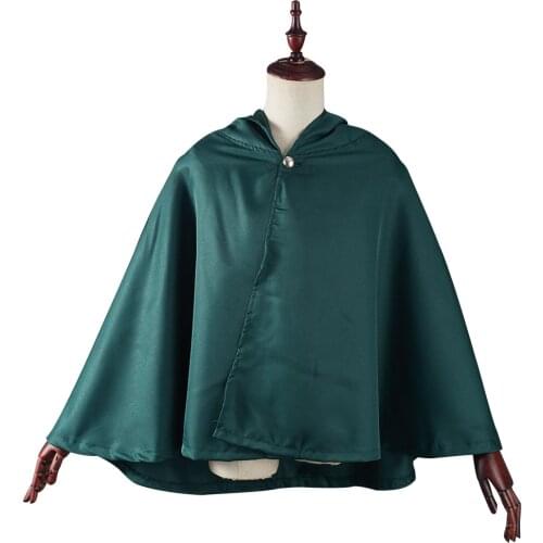Anime Attack on Titan Scout Regiment Wings Of Liberty Levi Green Cloak Cape Cosplay Costumes
