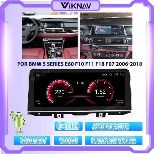 Car Radio For BMW 5 Series GT E60 F07 F10 F11 F18 2006-2018 CCC CIC NBT 8 Core Android 10.0 4G Wifi Auto Audio GPS Navigation