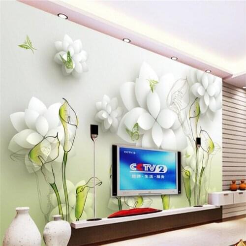 Beibehang Calla lily Large Home Decor Murale De Pared 3d Wallpaper roll Hotel Background Modern Mural wall paper for Living Room