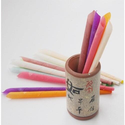 Free Ship Hotsale High quality 50pairs=100pcs aromatherapy beewax ear candle, natural ear wax candles (conical / Straight shape)