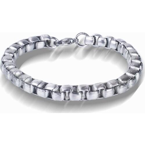POTCET Unisex Stainless Steel Titanium Steel Bracelet Cuban Chain Geometric Fashion Retro Hip Hop Party Jewelry