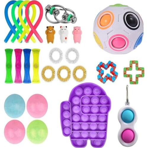 Dropshipping Fidget Toys 26 PCS Pack Sensory Toy Set Antistress Relief Autism Anxiety Anti Stress Bubble for Kids Adults