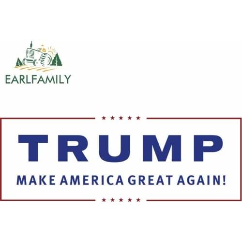 EARLFAMILY 13cm x 4.6cm For Trump Make America Great Occlusion Scratch Car Stickers Repair Decal Vinyl Material Decoration