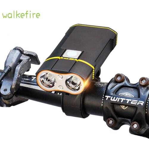 Walkfire 360 degree Bicycle USB Recharge Light 2 Bulb Cycling Riding Flashlight Waterproof Bike Headlight Front Lamp Accessories