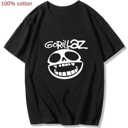 Harajuku Gorillaz T shirt Rock Band Hip-Hop Rock Alternative Rap music Tee shirt y2k Gothic Loose Aesthetic kawaii Clothes Tops