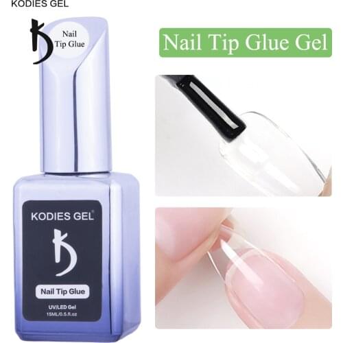 KODIES GEL Nail Glue for False Nails Tips Brush On Adhesive Strong Glue Polish for Rhinestones Fake Acrylic Manicure Stick Paste