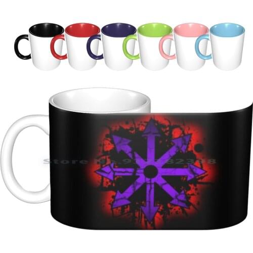 Chaos Symbol 3 Ceramic Mugs Coffee Cups Milk Tea Mug Chaos Khorne Nurgle Slaanesh Tzeentch God Chaos Gods Generic Chaos Death
