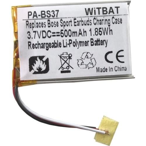 3.7V 500mAh Li-Polymer Battery Suitable for Bose Sport Earbuds Bluetooth headset charging box battery Rechargeable Replacement