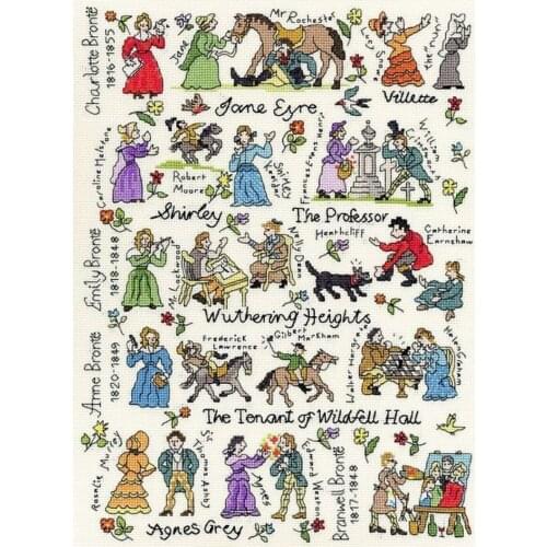 Top Manufacturer Embroidery Brontes Funny Cross Stitch for Beginners with 100% Cotton Flosses & Free Shipping for Wall Decor