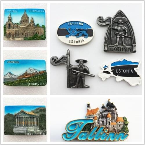 Estonia Tallinn 3D Fridge Magnets Tourism Souvenir Refrigerator Magnetic Sticker Collection Handicraft Gift