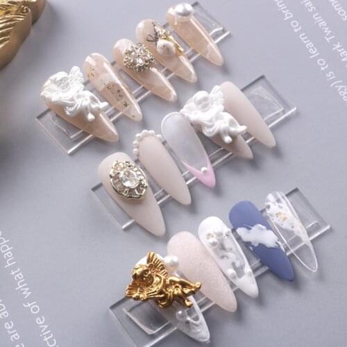 Fashion Jewelry Angel Shape Nail Studs 3D Nail Art Alloy Charm For Salon Tips Manicure Decoration Set of 10pcs