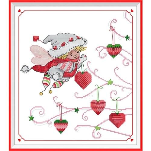 The Christmas gifts of spirit cross stitch kit people 18ct 14ct 11ct count print canvas stitches embroidery DIY handmade