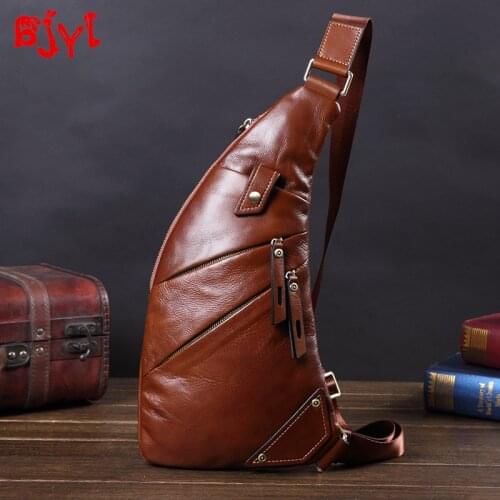 Chest Bag Men Leather Cross-body Bag Shoulder Bag Fashion Casual Male Small Chest Bag Outdoor Sports Back Pack Tide New Bags