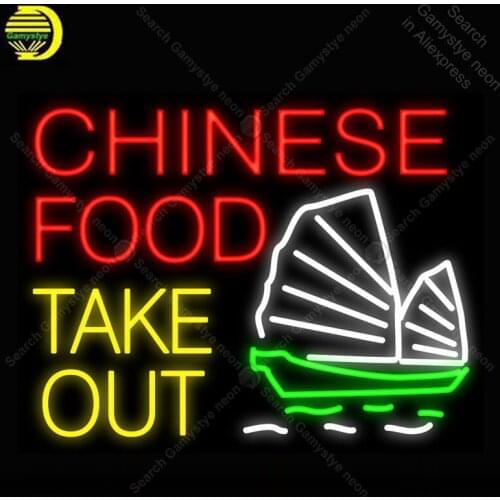 Chinese Food Take Out Boat NEON LIGHT SIGN Neon Sign Decorate Hotel BEER PUB Pub Food Sign Display Handcraft Iconic Sign light