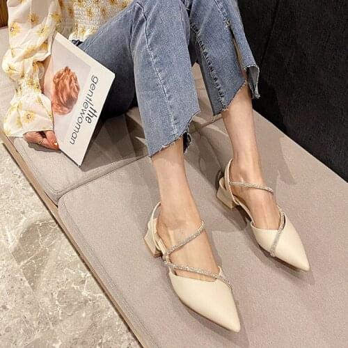 2021 New European And American Style Ladies Fashion Rhinestone Pointed High Heel Sandals