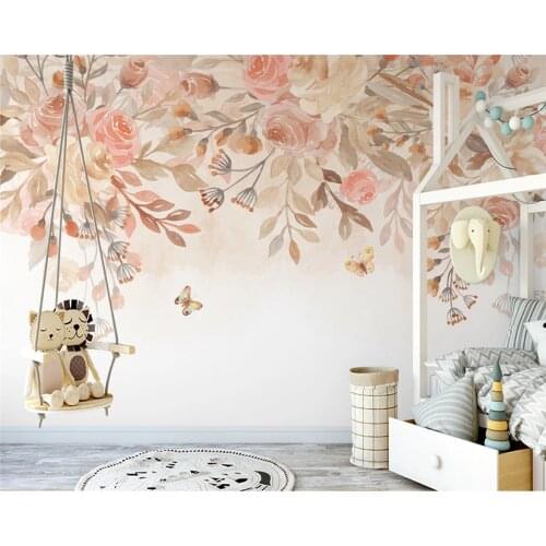 Beibehang Custom modern nordic hand painted pastoral style romantic rose flower american background papel de parede wallpaper