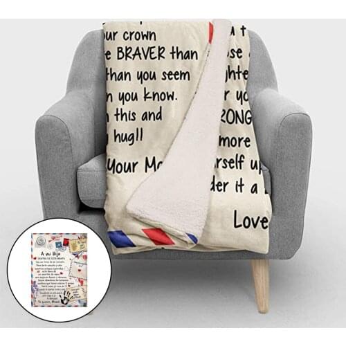 Letter Blanket to Daughter Encourage Inspirational Graduation Wedding Gifts