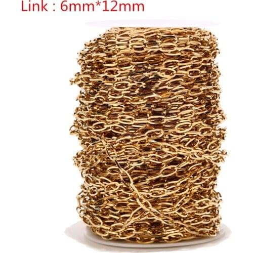Top Quality 6mm Width Stainless Steel Cable Chains Link Chain Unwelded for DIY Jewelry Making Necklaces Bracelets Men Women