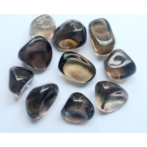 Wholesale 3pcs 100% Natural Smoky Crystal Quartz Stone Tumbled Healing Stone,Gem stone Healing Sea Glass Tumbled Stones,20-25mm