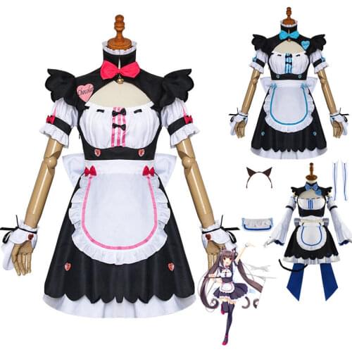 NEKOPARA Cosplay Chocola Vanilla Maid Dress Costume Anime Cat Neko Girl Costumes Lolita Women Outfits