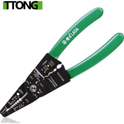 LAOA 8" Wire Stripping Pliers Practical Brand Multi-function Wire Crimping Tool high-carbon Steel Electric Tool hand tool
