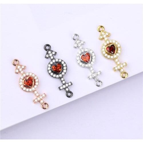 Charms for jewelry making high quality Brass Cubic Zirconia lotus crystal connector for bracelet necklace jewelry accessories