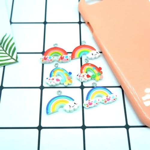 Colorful Rainbow Charms Pendants for DIY decoration bracelets necklace earring key chain Jewelry Making