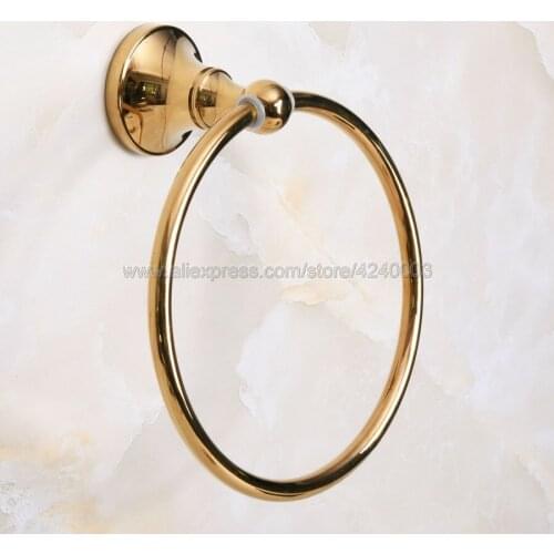 Towel Rings Luxury Brass Gold Towel Ring Towel Holder Bath Towel Bar Bathroom Accessories Kba883