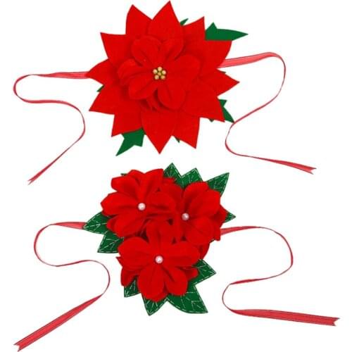 Christmas Curtain Decoration Creative Flower Curtain Tieback Home Decorative Rope (Red)