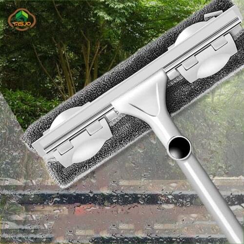MSJO Window Cleaner Telescopic Long Handle Brush High Build Bar Mop For Window Silicone Cleaning High-Rise Glass Wiper Brushes