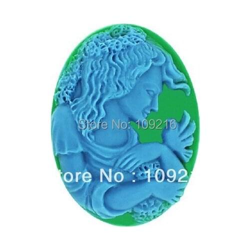 1pcs Girl with Peace Dove (R1146) Silicone Handmade Soap Mold Crafts DIY Mold