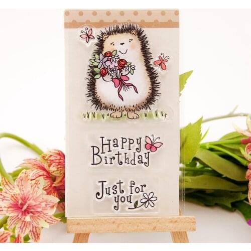Cute Hedgehog Silicone Clear Seal Stamp DIY Scrapbooking Embossing Photo Album Decorative Paper Card Craft Art Handmade Gift