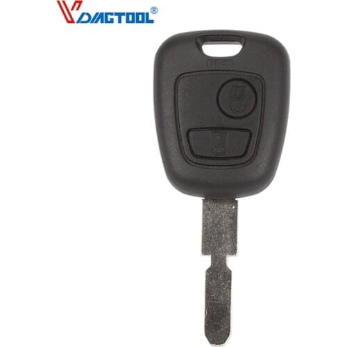 Vdiagtool 2 Buttons Replacement Remote Car Key Shell Case Fob Uncut Blade for Peugeot 406 407 307107 205 206 207