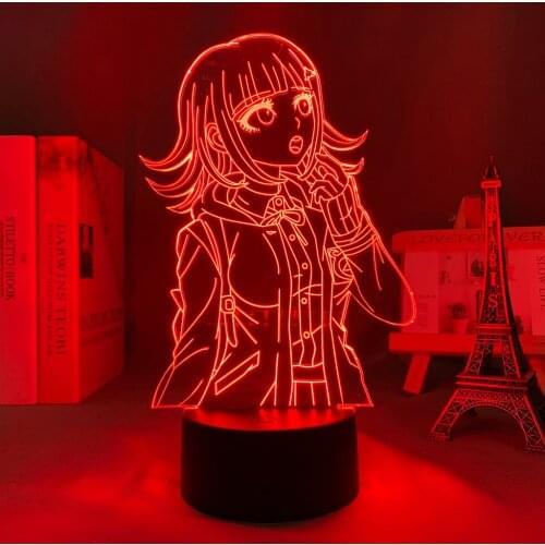 Led Lamp Anime Danganronpa Chiaki Nanami Figure for Kid Bedroom Decoration Birthday Gift Room Decor Danganronpa 3d Light Manga