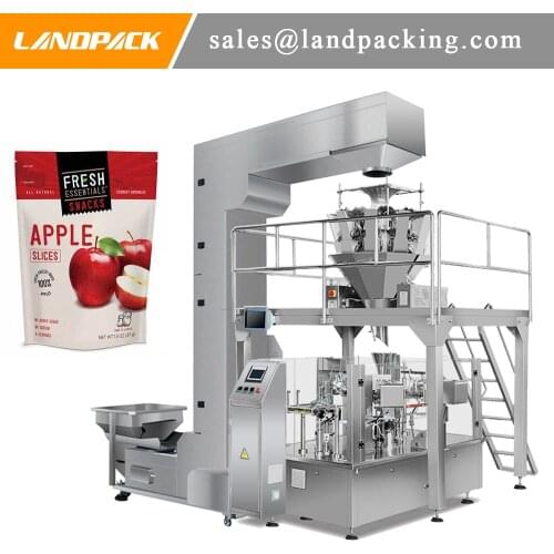 High Precision Apple Slices Automatic Rotary Vertical Bag Packing Machine With Linear Weigher