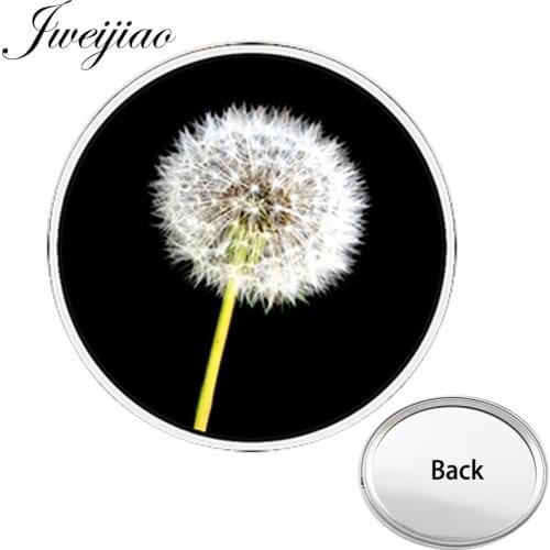 Youhaken Dandelion Photo UV Printed Makeup Mirrors Mini Round One Side Flat Pocket Mirror Compact Portable Vanity Hand Gift