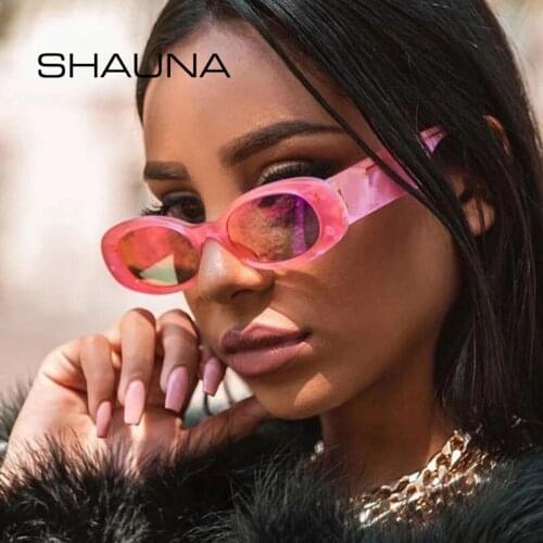 SHAUNA Retro Women Small Oval Sunglasses Fashion Jelly Eyewear Trending Men Sun Glasses Shades UV400