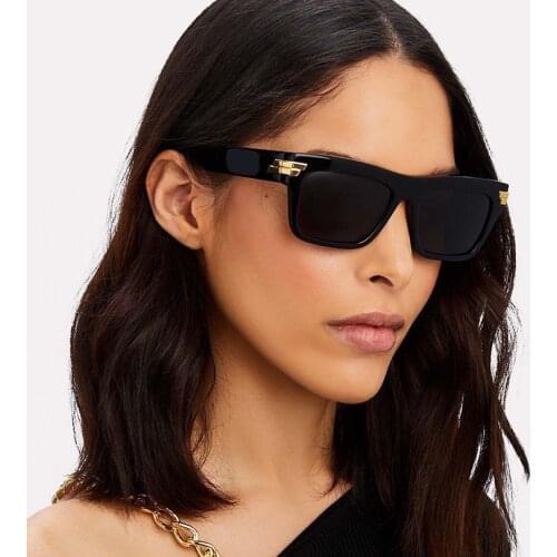 Square acetate frame women sunglasses fashion style gradient temples