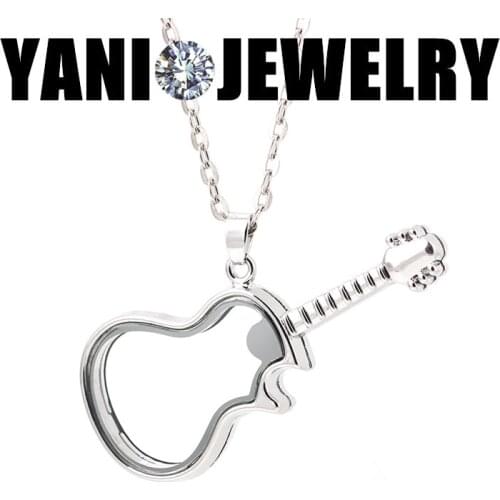 10pcs/lot L40 P17 Free Shipping Guitar Floating Locket Pendant Magnetic Glass Living Floating Locket With Free Chains