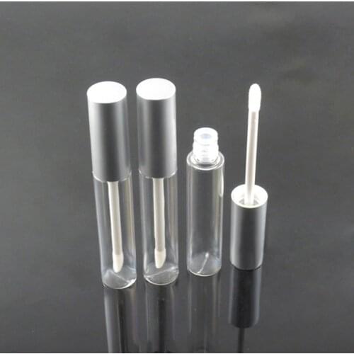 100pcs / Lot 10ml Black Silver Cap Empty Lip Gloss Bottle Lipstick Container Small Bottle Empty Round Lip Gloss Tube Packaging