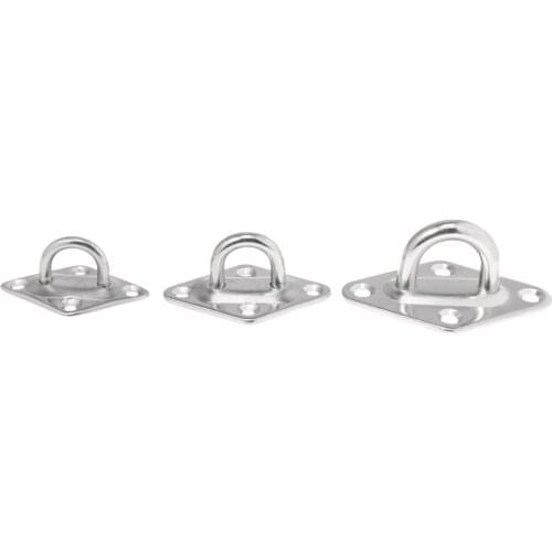 2pcs 5mm Diamond 4 Hole Eye Plates Staple Stainless Steel Marine Grade