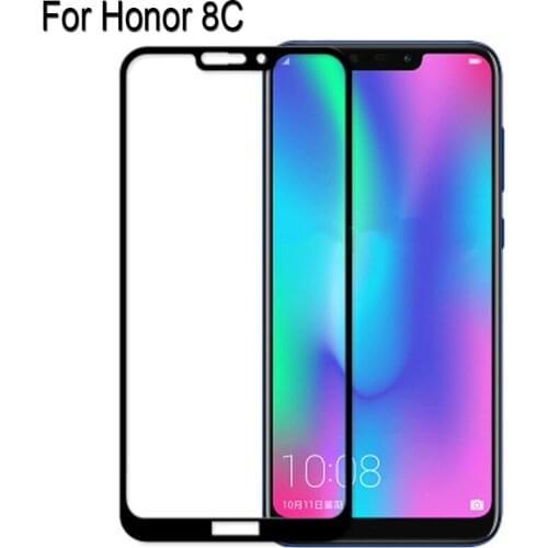 2PCS Full Curved Screen Protector For Huawei Honor 8C Full Cover Tempered Glass For Huawei Honor 8 C Protective Flim Honor8C