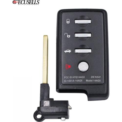 3+1/4 Button New Remote Smart Car Key Shell Case Housing FCC ID: HYQ14AGX for Subaru Outback 2013 2014 with Uncut DAT17 Blade