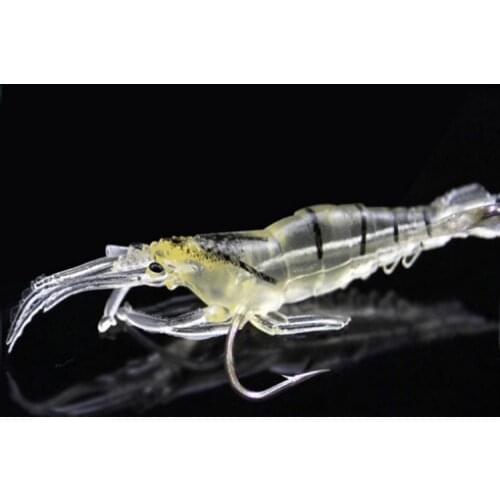 5pcs/lot Shrimp Soft With Hook silicone Fishing Lure Carp Fishing Artificial Bait with single hooks jigging swimbait fish